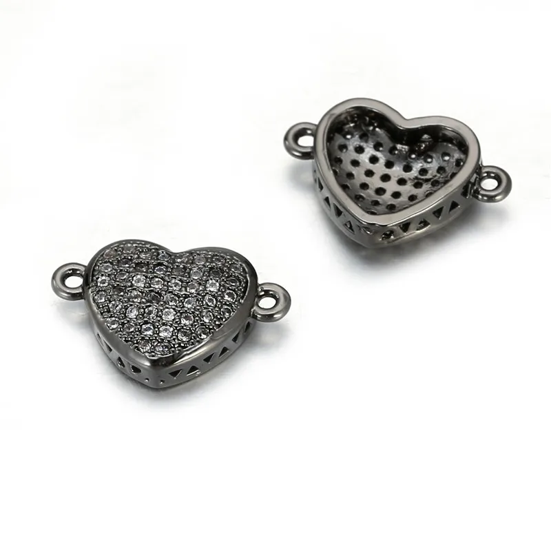 Роскошные микро закрепки с фианитами подвески в форме сердца Женское Ожерелье из