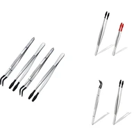 rubber tip tweezers set for craft laboratory industrial hobby tweezers pliers jewelry stamp plastic box 1215cm