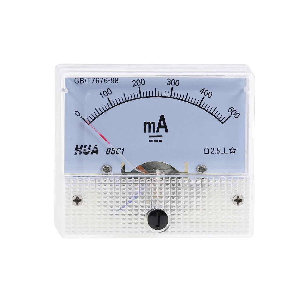 85C1 mA DC Амперметр Аналоговый панельный диапазон измерения 1 мА 3 5 10 20 30 50 100 300 500