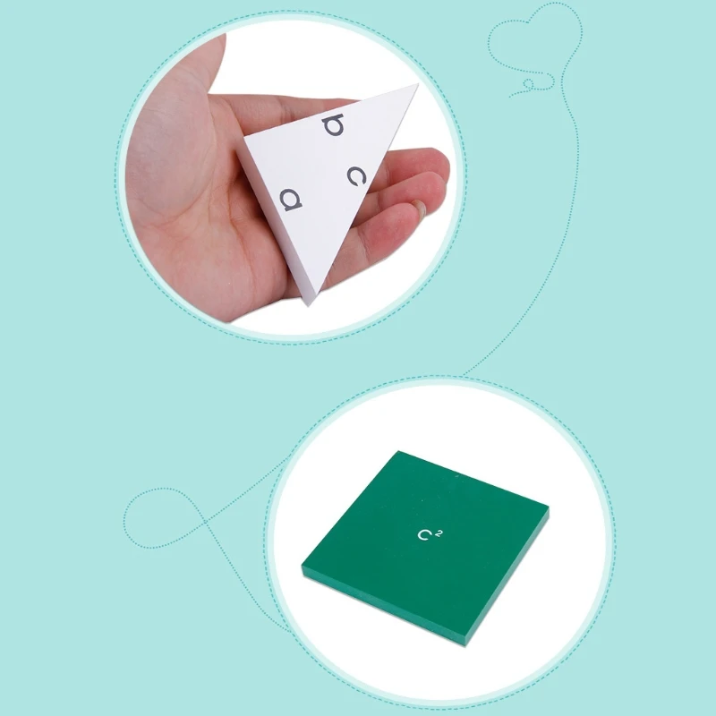 

Wooden Puzzle Box Match Teaching Aids Jigsaw Puzzle 3D Cutting Pythagorean Theorem Education Preschool Tangram for Kids