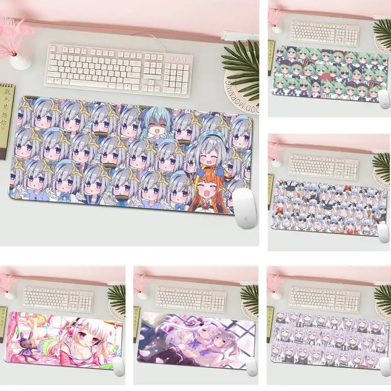 

Hololive Kawaii Girl anime Locking Edge Mouse Pad Game L Large Gamer Keyboard PC Desk Mat Computer Tablet Gaming Mouse Pad