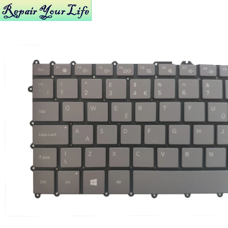 Клавиатура для ноутбука Samsung Galaxy Book S британская/английская серая с подсветкой |