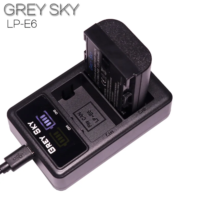 2шт 2650mAh LP E6 Батарея цифровой камеры для Canon EOS 5D Mark II 2 III 3 6D 7D 60D 60Da 70D 80D DSLR 5DS lp e6 L50 +