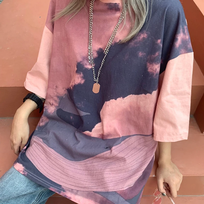 

Korean Print O-Neck Women T-shirt Ladies Plus Size Tops Tee Shirts Female Casual Vogue Short Sleeve Tshirt