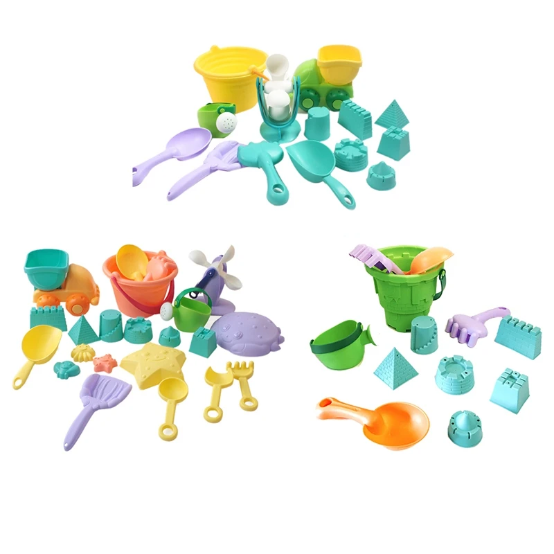

Children Sand Box Beach Toys Sand Table Sand Bucket Set Beach Square Truck Molds Colorful Castle Outdoor