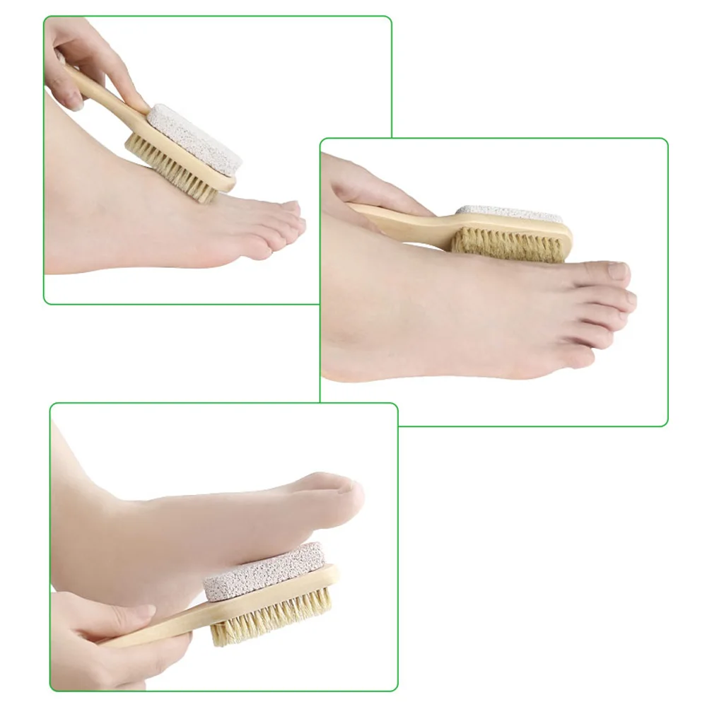 1*2 в 1 педикюрная щетка и пемза камень скребок для ног комбинация Отшелушивающий