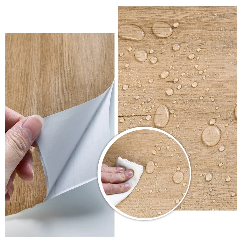 Self Adhesive Woodgrain Wallpaper Furniture Renovation Peel and Stick PVC Wood Wallpapers Home Decor 3d Papel de Parede J105 |