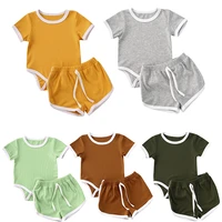 summer new lovely infant kids girls clothes sets newborn baby cotton casual short sleeve pullover t shirts shorts 2pcs suit