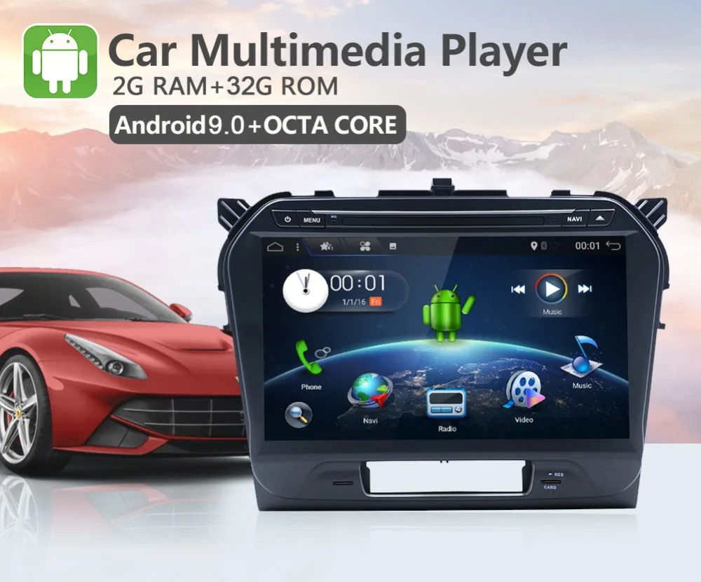 2G+ 32G Android 9,0 автомобильный dvd для SUZUKI GRAND VITARA автомобильный dvd-плеер gps навигация в тире автомобиля стерео головного устройства