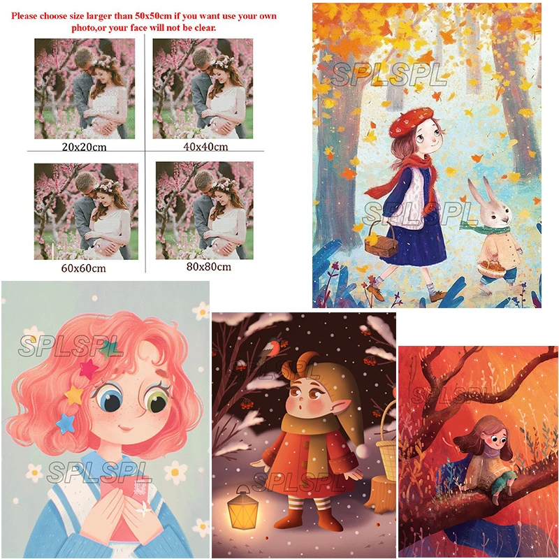 

Набор для алмазной живописи 5D «сделай сам», Набор для вышивки крестом, мозаика из страз, маленькие красные фигурки верховой езды, 3d-живопись,...