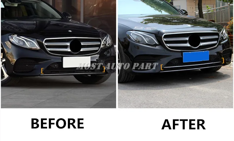 Молдинговая крышка переднего нижнего бампера из нержавеющей стали для Benz E