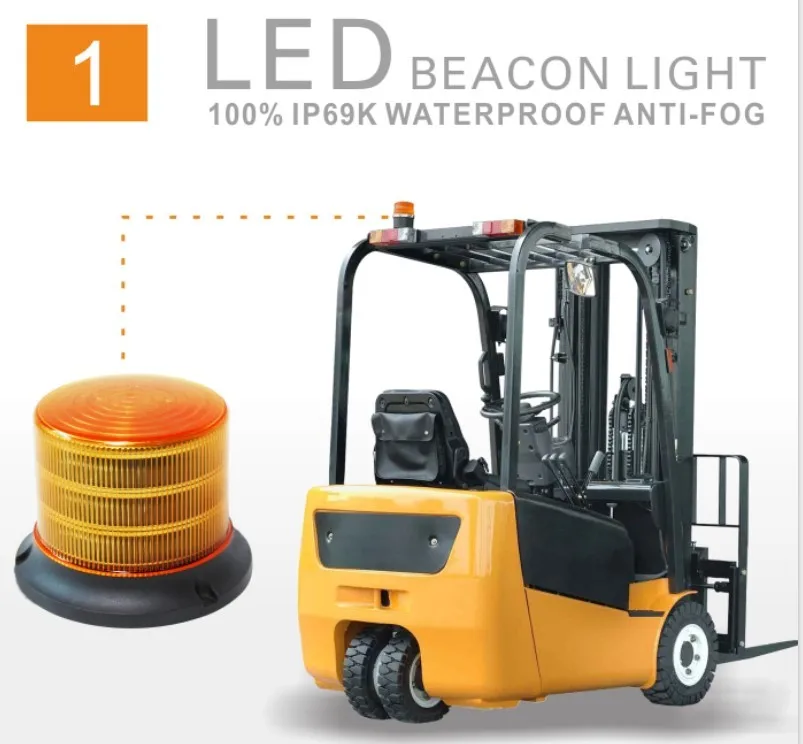 

360 degree Visibility IP69K Amber LED Strobe Beacon Lights for Truck, Cars and Vans, HGVs, Municipal Vehicles