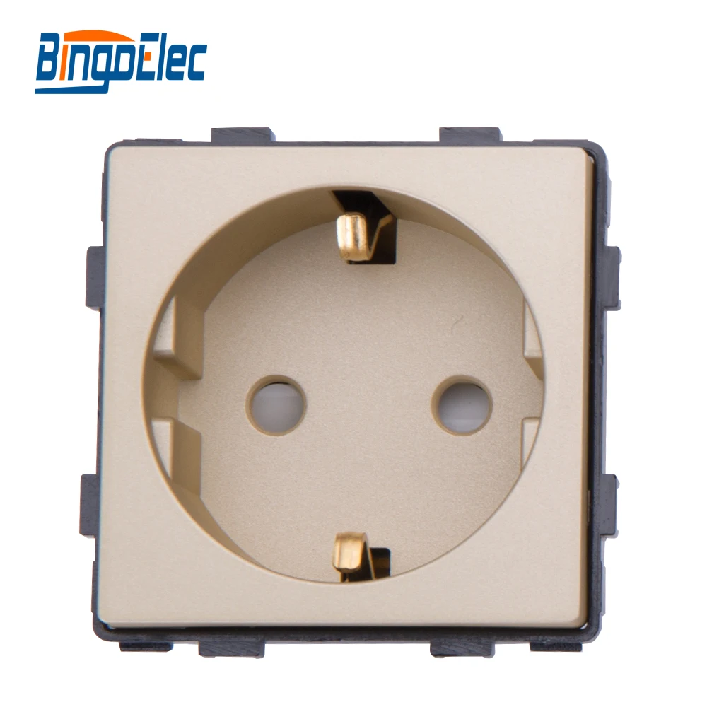Golden black Europe Germany wall power socket EU | Electrical Sockets