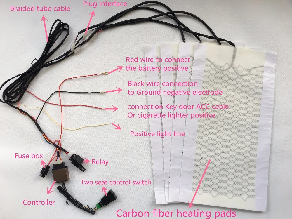 Комплект нагревательных элементов из углеродного волокна для автомобильных