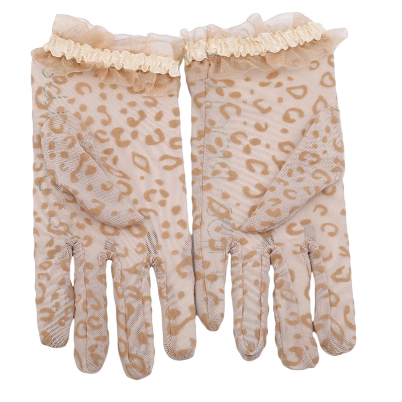 Summer/Autumn Lady Sunscreen Golves Women Sun Protection Glove Fashion Beautiful Women's Summer UV-Proof Driving Lace Gloves - Цвет: Beige