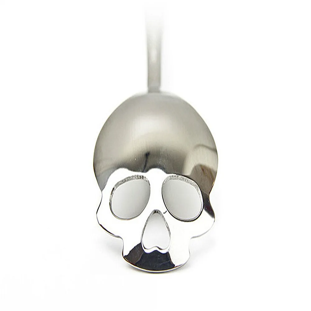 

Skull Spoon Kitchen Tool 1 Novelty Stainless Steel Sugar Skull Tea Spoon Holiday Gift soup dispenser kitchen