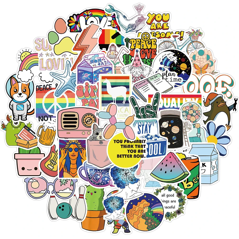 

10/30/50PCS Vsco INS Style Anime Aesthetic Stickers Skateboard Motorcycle Water Bottle Waterproof Graffiti Sticker Decal Kid Toy