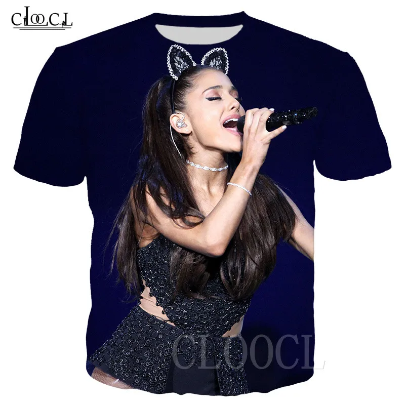 Футболка с 3D принтом Ариана Гранде в стиле K POP уличная одежда для мальчиков и