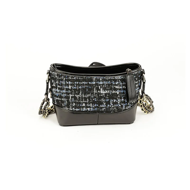 Женская сумка мессенджер из шерсти и кожи с цепочкой|Сумки ручками| |