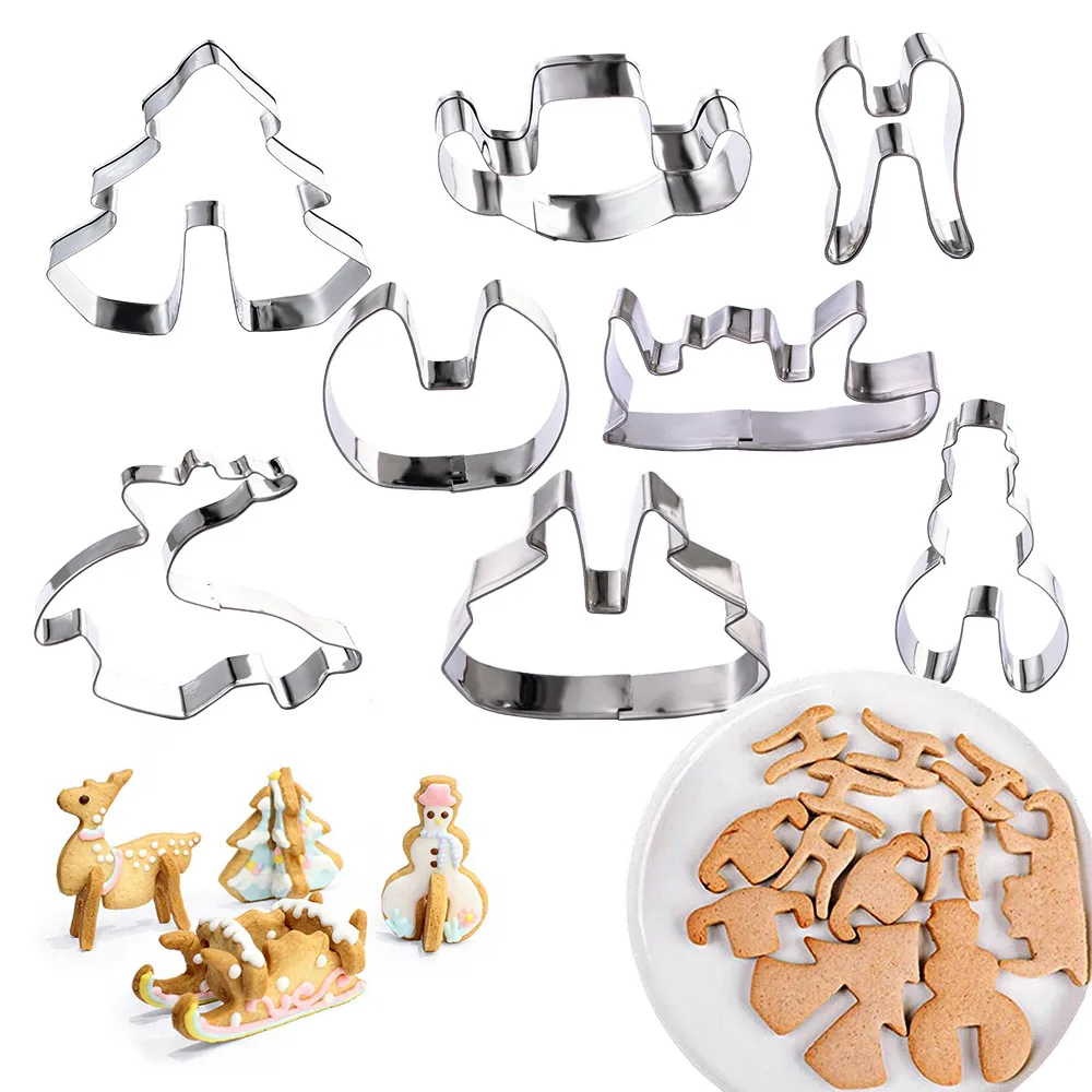 DIY рождественские формочки для печенья из нержавеющей стали 3D пряничный домик