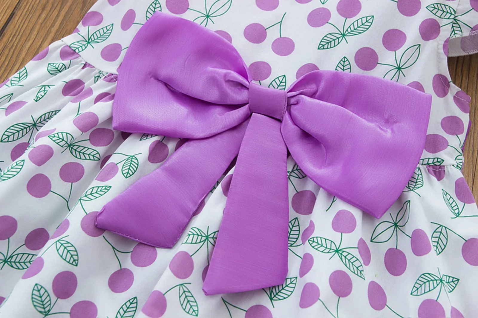 

Girl Dresses Toddler Kids Baby Girls Clothes Summer Short Sleeve Bowknot Fruit Print Skirt Party Princess Dresses Outfits