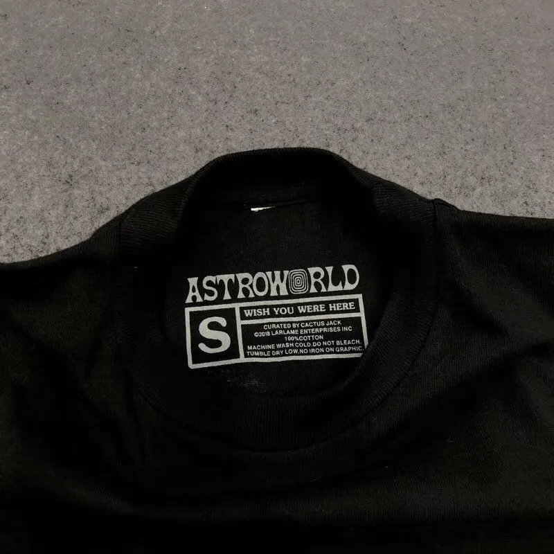 Новая футболка с изображением Трэвиса Скотта ASTROWORLD Вэнь 1:1, Высококачественная футболка с медведем, футболки в стиле хип-хоп, летняя футболка