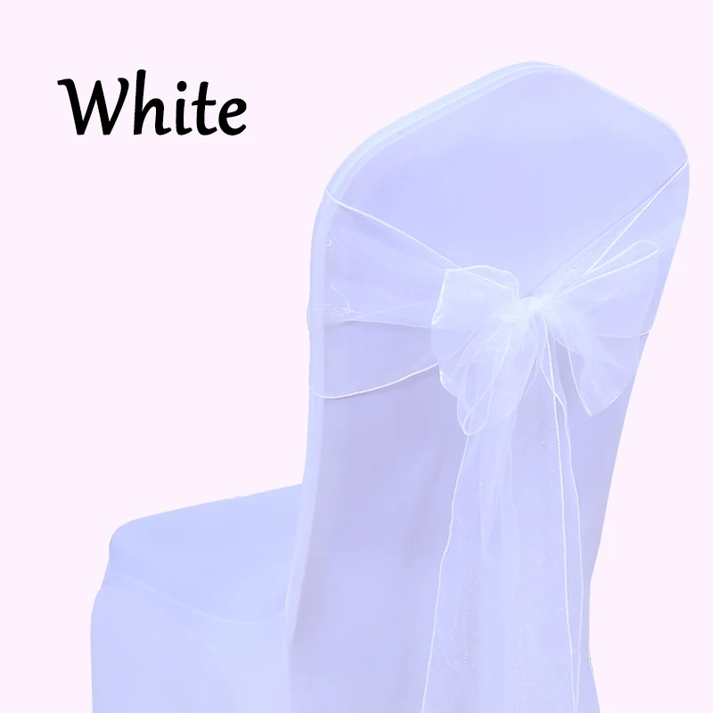 Бесплатная доставка 10 шт. прозрачный стул из органзы с бантом 7x108 дюймов поясом