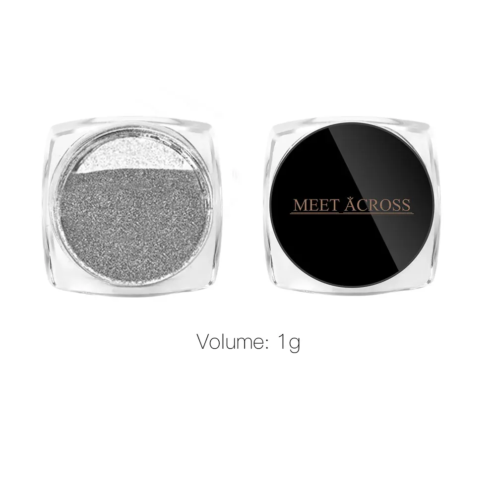 Зеркальный блестящий порошок для ногтей с четырьмя лилиями металлический цвет