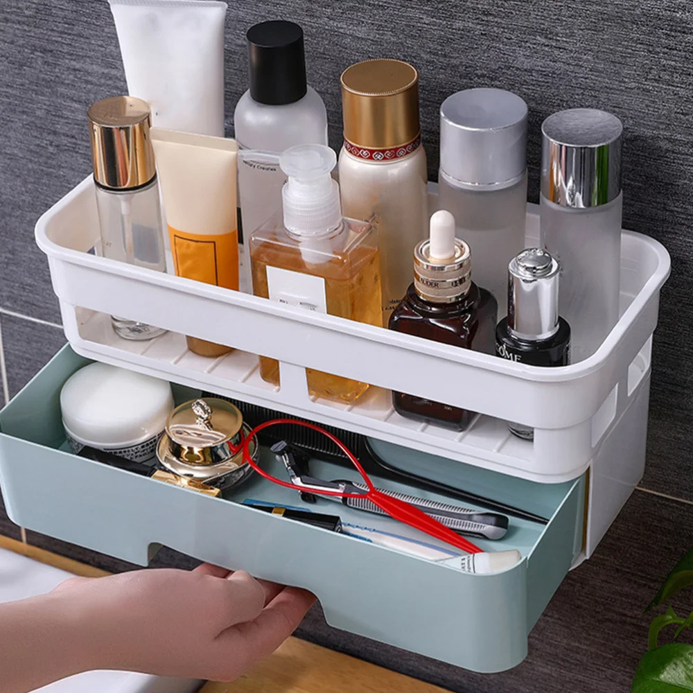 

Multifunction Storage Rack Drill-Free Toiletries Storage Container for Bathroom