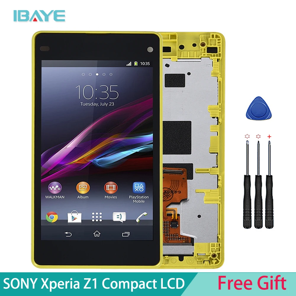 ЖК для SONY Xperia Z1 Компактный дисплей сенсорный экран с рамкой ЖК-дисплей mini D5503 |
