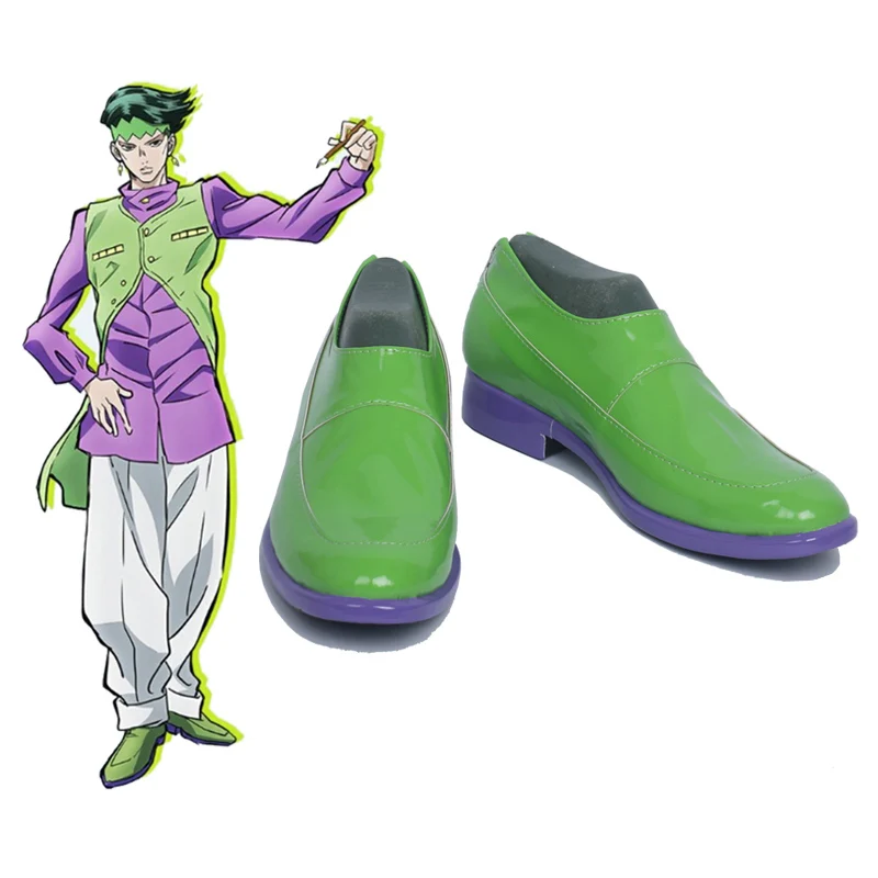 Обувь для костюмированной вечеринки JoJo's Bizarre Adventure Rohan Kishibe зеленого цвета из