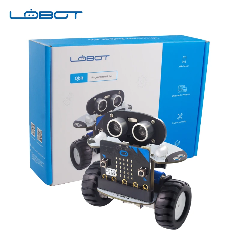 LOBOT робот Arduino DIY Qbit Micro:Bit Программируемый Интеллектуальный автомобиль с