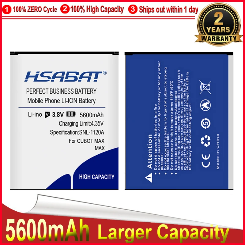 HSABAT 0 цикл 5600 мАч аккумулятор для CUBOT MAX высокое качество Мобильный