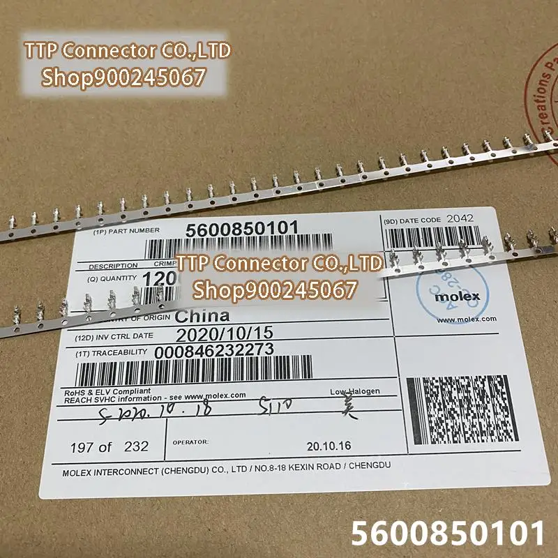 

12000 шт./лот соединитель 560085-0101 5600850101 калибр провода 22-26AWG 100% новый и оригинальный