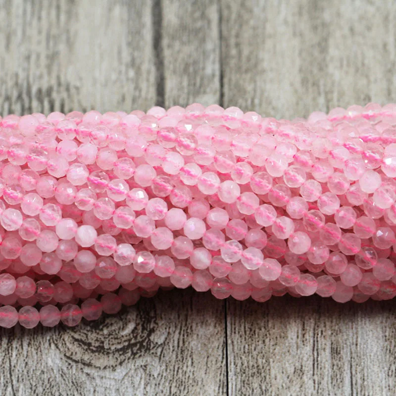 Граненые бусины из розового хрусталя высшего качества с розовой розой круглые 2 3