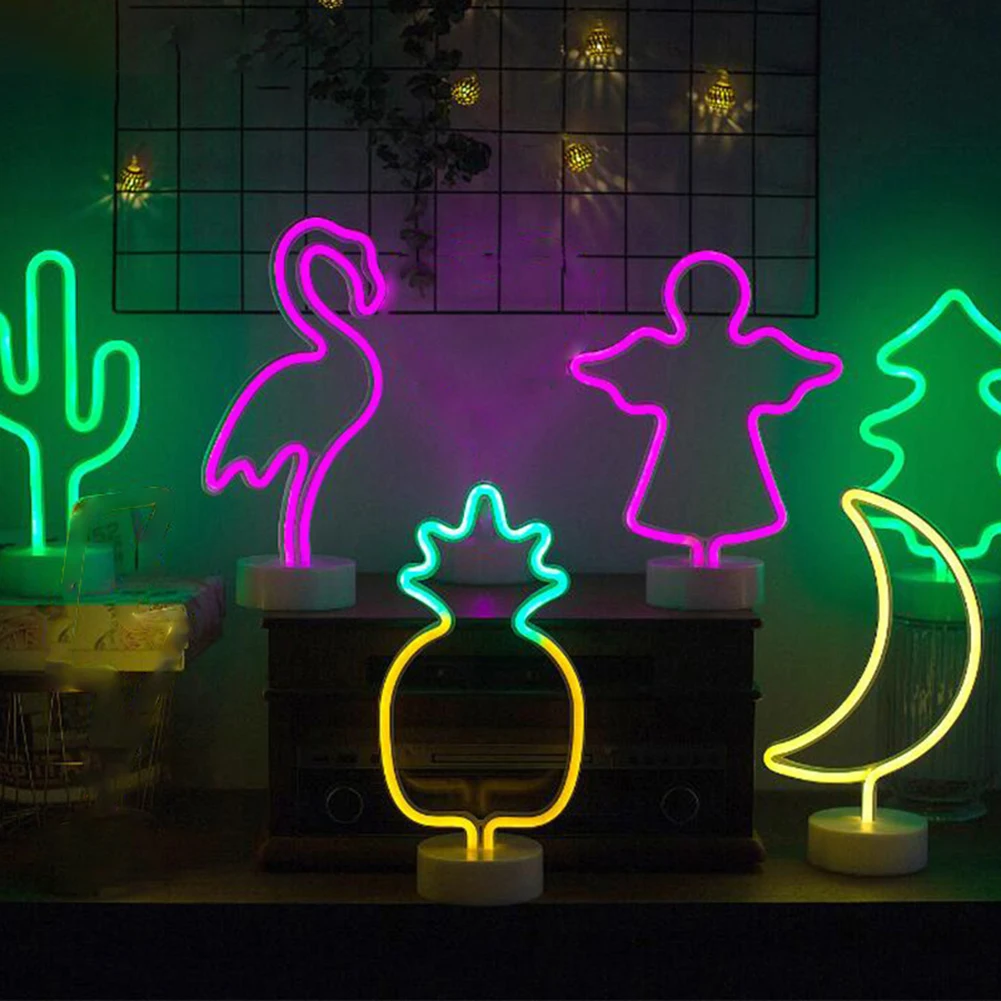 Светодиодные неоновые лампы в форме животных праздничный светильник для детской