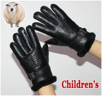fur gloves childrens sheepskin gloves sheepskin wool gloves winter warmth thickening real wool gloves primary school gloves new