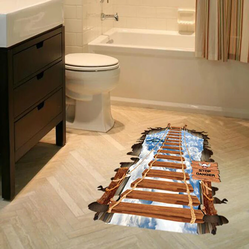 Креативная 3D подвесная наклейка на пол с мостом стену для гостиной спальни