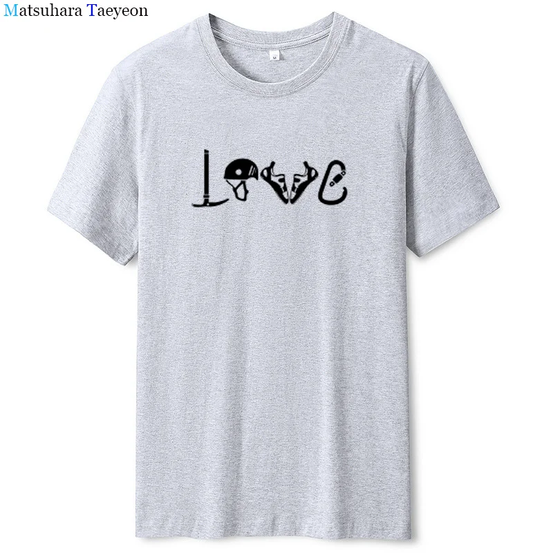 

Hot Sale Summer Cotton T Shirt Men Funny LOVE Climb Implementor Graphic T Shirts Climbing Mountain T-shirts Man Gift Big Size