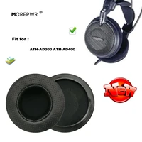 morepwr new upgrade replacement ear pads for ath ad300 ath ad400 headset parts leather cushion velvet earmuff headset sleeve