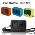 Силиконовый защитный чехол для телефона, черный чехол для телефона, рамка для чехла с ремешком, аксессуар для Go Pro 9 8, чехол