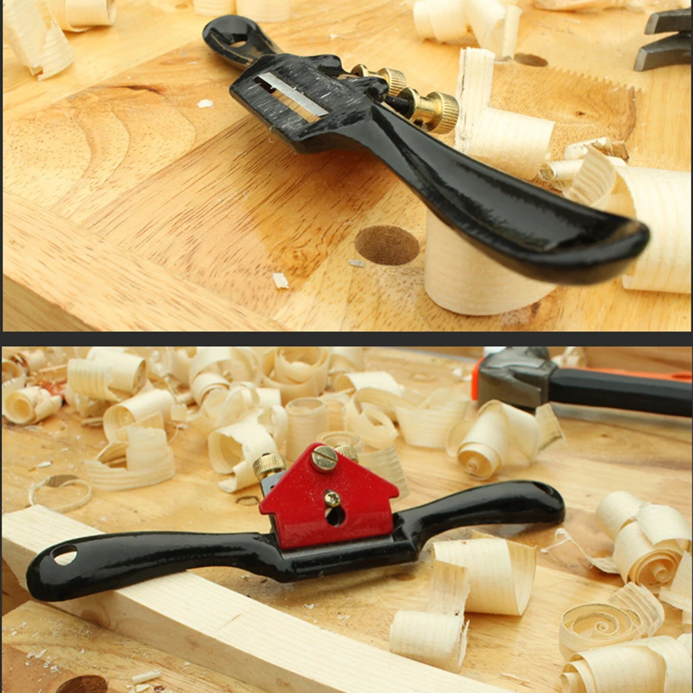 

10in Adjustable Plane Spokeshave Woodworking Hand Planer Trimming Tools Wood Hand Chisel Tool With Screw Cast Iron Material