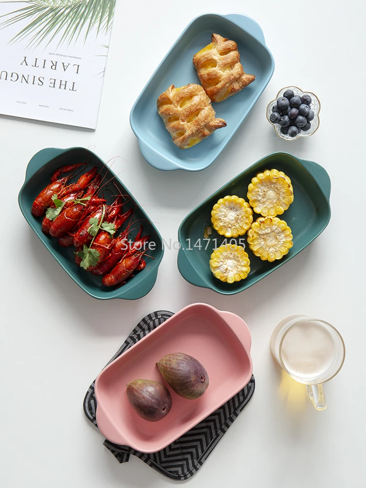 Духовка керамическая гриль тарелка Бытовая прямоугольная бинауральная