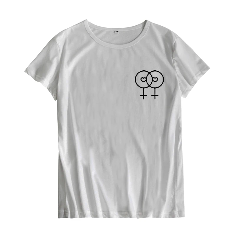 Женская футболка с надписью Feminism Sign и Lesbian Love принтом Happy брак женская