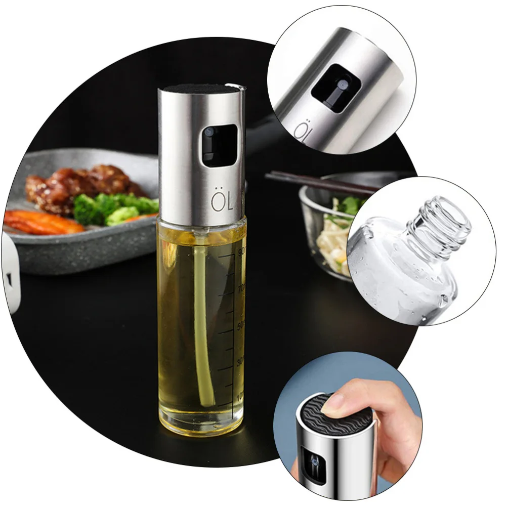 

1 Set 304 Stainless Steel Oil Bottle Press Grill Oil Container (Assorted Color)
