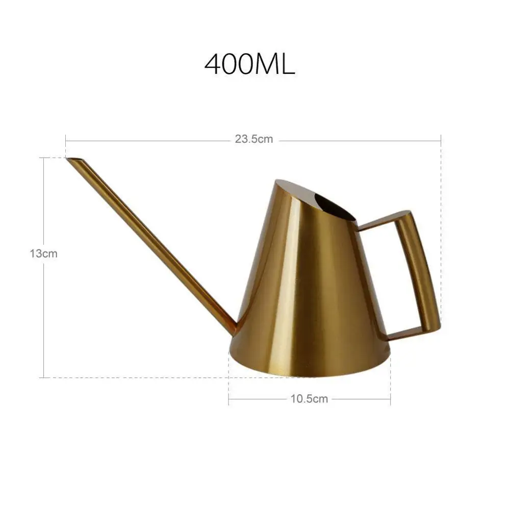 

400mL Long Mouth Watering Can Golden Bronze Retro Watering Watering Plant Spray Garden Flower Pot Can Can Sprinkling R6A6