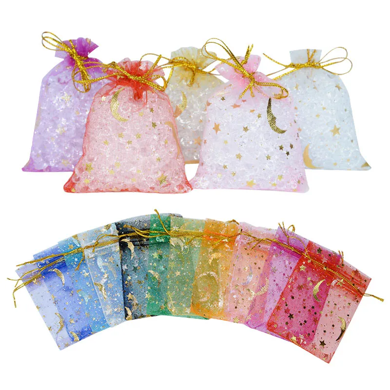 

50pcs 7*9cm Organza Drawstring Pouch Jewelry Packaging Bags Wedding Party Favors Gift Bag Christmas Birthday Candy Chocolate Bag