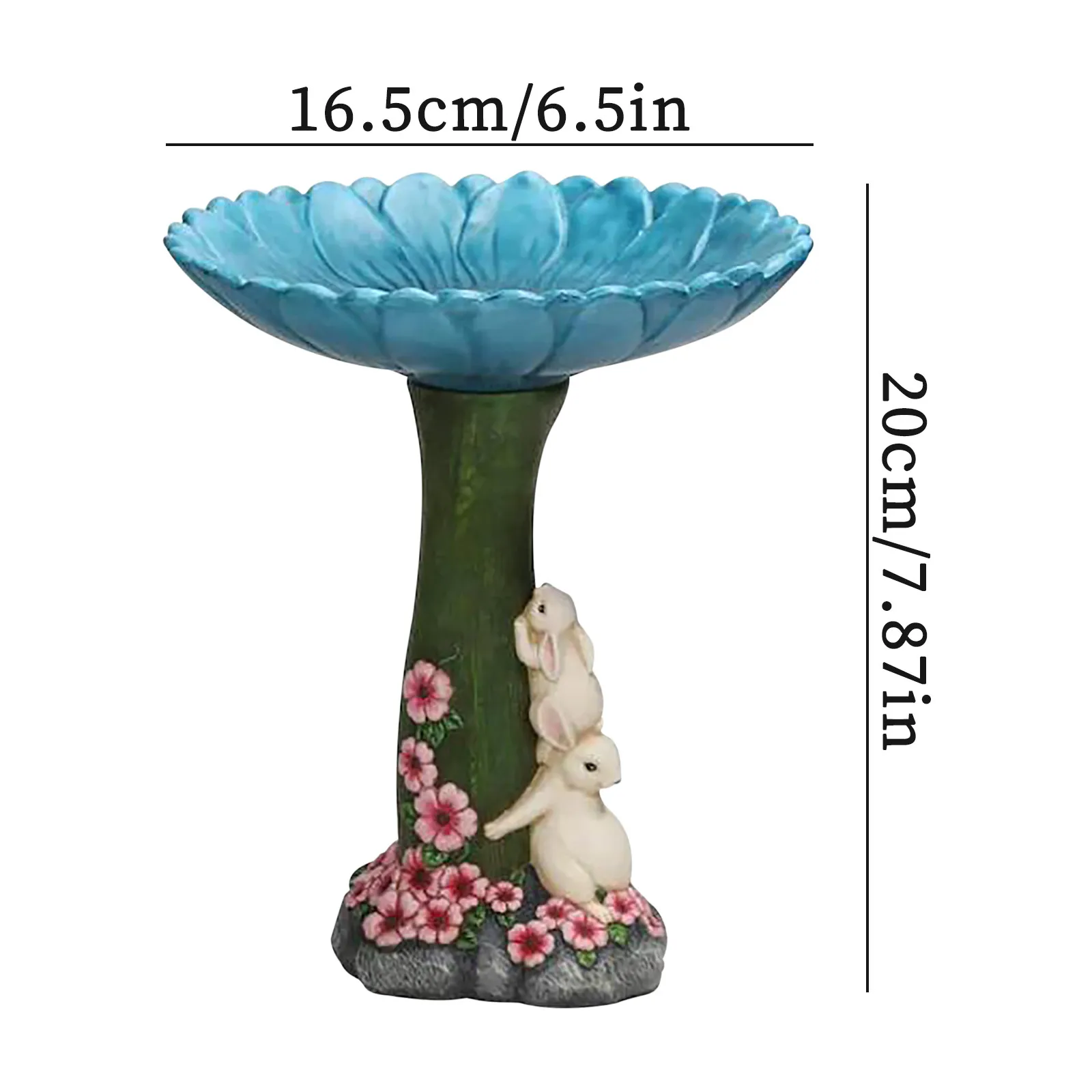 Resin Rabbit Birdbath Polyresin Antique Garden Bird Bath For Home Yard Animal Sculptures Ornament Miniatures Craft #T3G | Дом и сад