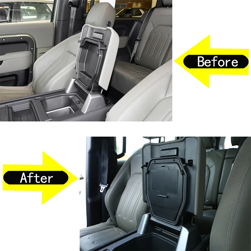 Фото Для Land Rover Defender 110 2020-2023 ABS автомобильный подлокотник с центральным управлением, скрытый ящик для хранения, ящик для хранения конфиденциальности, автомобильные аксессуары №2