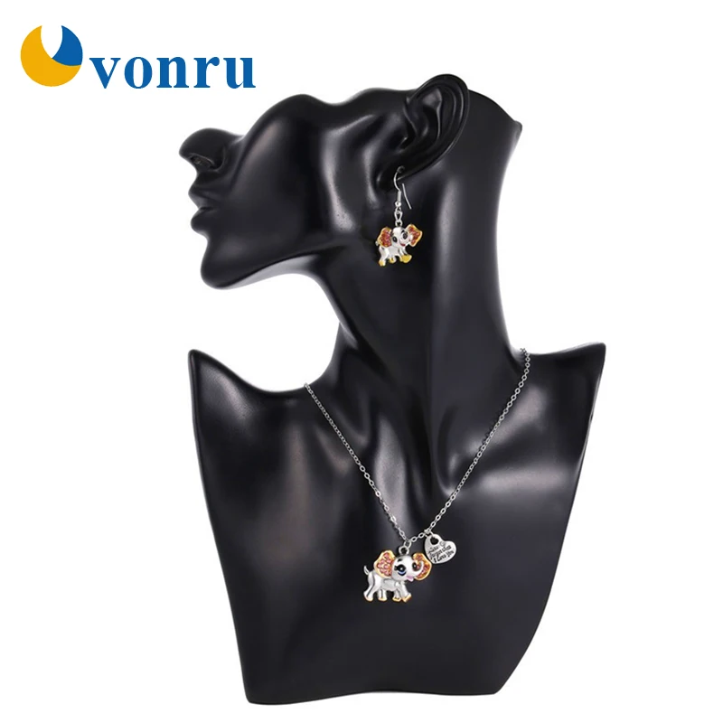 Набор из 4 предметов милая подвеска в виде слона ожерелье серьги кольцо на палец